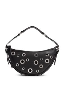 BY FAR mini sac à bandoulière en cuir à œillets - Noir