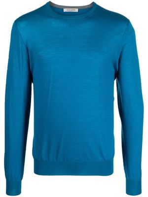 Fileria pull en laine vierge à col rond - Bleu