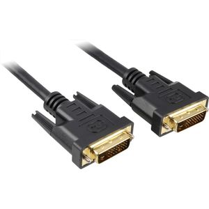 Sharkoon 5m DVI-D to DVI-D (24+1) DVI kabel Zwart