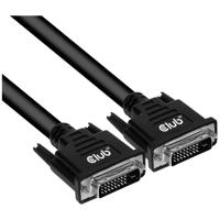 club3D CAC-1220 DVI-kabel DVI Aansluitkabel DVI-D 24+1-polige stekker 10.00 m Zwart