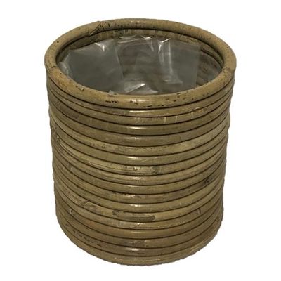 Pot Rond Streep Grey - 14x14 cm - Van der leeden