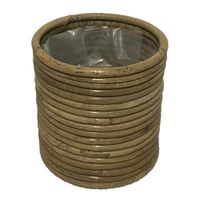 Pot Rond Streep Grey - 14x14 cm - Van der leeden