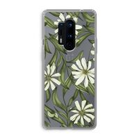 Wit bloemenpatroon: OnePlus 8 Pro Transparant Hoesje