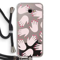 Hands pink: Samsung Galaxy J4 Plus Transparant Hoesje met koord