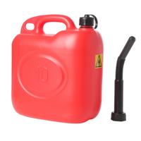 Brandstof tank Jerrycan - rood - 10 liters - benzine - diesel - kunststof - met schenktuit