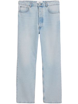 AMI Paris jean droit à taille mi-haute - Bleu