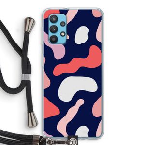 Memphis Shapes Pink: Samsung Galaxy A32 4G Transparant Hoesje met koord