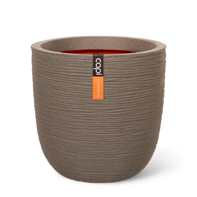 Bloempot Bol Rib NL Warm Taupe 35 34 Capi Europe