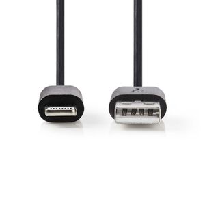 Nedis Oplaadkabel Apple lightning 8-pins naar USB 2m zwart