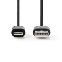 Nedis Oplaadkabel Apple lightning 8-pins naar USB 2m zwart - thumbnail