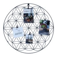 HAES DECO - Industrieel metalen rond wandrek Heidal zwart 50 cm - LA772HS