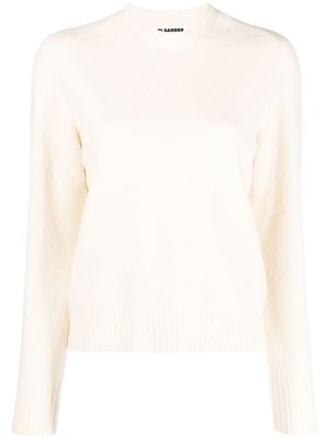 Jil Sander pull en laine à col rond - Blanc