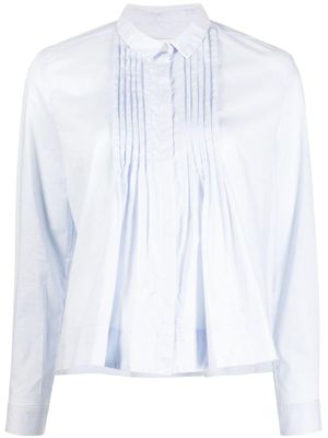 Bonpoint chemise en coton à design plissé - Bleu