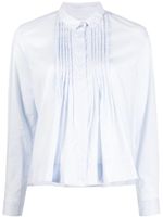 Bonpoint chemise en coton à design plissé - Bleu