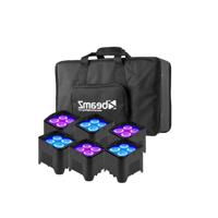 Beamz BBP94W accu Uplight set van 6 met tas