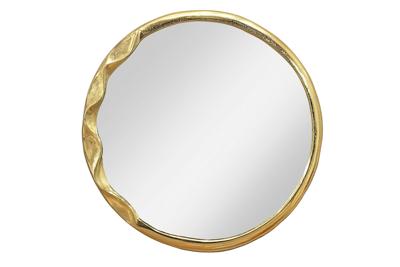 Wandspiegel PORTRET 55cm golvende lijst goud metaal handgemaakt - 46099