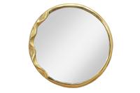 Wandspiegel PORTRET 55cm golvende lijst goud metaal handgemaakt - 46099