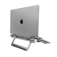 ACT AC8125 aluminium verstelbare laptopstandaard met usb-c dockingstation - thumbnail