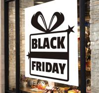 Black friday sticker etalage in cadeau