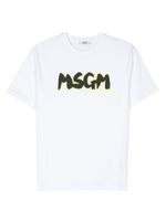 MSGM Kids t-shirt en coton à logo imprimé - Blanc