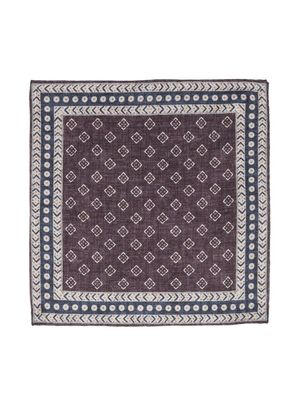 Brunello Cucinelli carré de poche en soie à design réversible - Violet