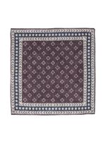 Brunello Cucinelli carré de poche en soie à design réversible - Violet