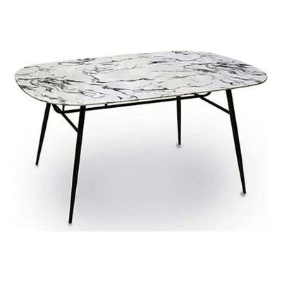 Bijzettafel Gift Decor Wit Zwart 90 x 76,5 x 160 cm Gehard glas