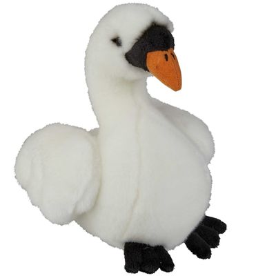 Pluche knuffel dieren Witte Zwaan vogel van 18 cm