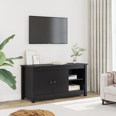 Tv-meubel 103x36,5x52 cm massief grenenhout zwart