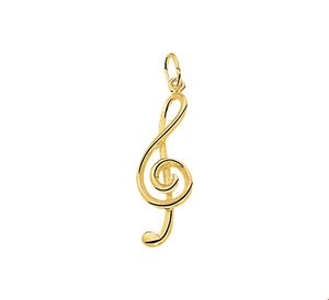 Hanger-Bedel Muzieksleutel geelgoud