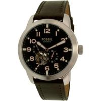 Fossil heren ME3118 &apos;Pilot 54&apos; chronograaf automatisch bruin lederen horloge