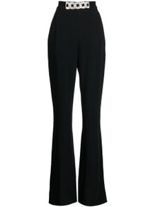 David Koma pantalon taille-haute à détails de chaîne - Noir