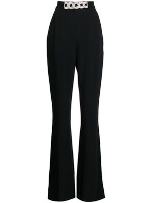 David Koma pantalon taille-haute à détails de chaîne - Noir