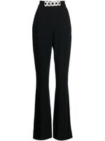 David Koma pantalon taille-haute à détails de chaîne - Noir