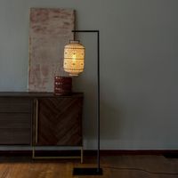 Dutchbone Vloerlamp Ming 157cm - Zwart - thumbnail