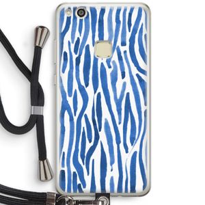 Blauwe nerven: Huawei Ascend P10 Lite Transparant Hoesje met koord