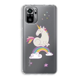 Regenboog eenhoorn: Xiaomi Redmi Note 10S Transparant Hoesje
