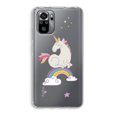 Regenboog eenhoorn: Xiaomi Redmi Note 10S Transparant Hoesje