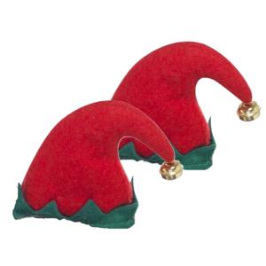 Verkleed haarband Mini elfenmuts - 2x - diadeem - vilt - kerst accessoires