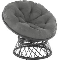tectake - Ratan fauteuil Gargano zwart - 403552 - thumbnail