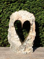 Zimbabwaans tuinbeeld Hart, 52 cm