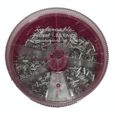 Intercable 181384 Assortiment adereindhulzen 0.5 mm², 0.75 mm², 1 mm², 1.5 mm², 2.5 mm² Ongeïsoleerd 1400 onderdelen