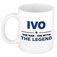 Ivo cadeau mok - man myth legend - naam koffiemok - 300 ml - collega - vaderdag