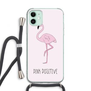 Pink positive: iPhone 11 Transparant Hoesje met koord