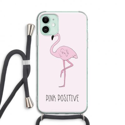 Pink positive: iPhone 11 Transparant Hoesje met koord