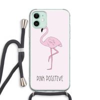 Pink positive: iPhone 11 Transparant Hoesje met koord