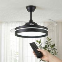 Plafondventilator met LED-licht, 4 intrekbare bladen en afstandsbediening InnovaGoods