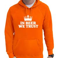 Koningsdag verkleed hoodie heren - in beer we trust - oranje Koningsdag verkleed hoodie heren - in beer we trust - oranje