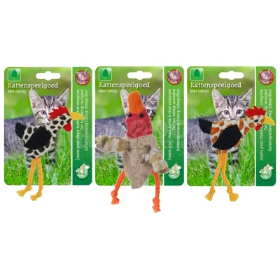 Boon Kattenspeelgoed Kip/Eend 12cm Assorti 1st