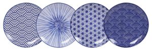 Tokyo Design Studio - Nippon Blue - Ontbijtborden Set - 20.6 x 2.2cm - 4pcs